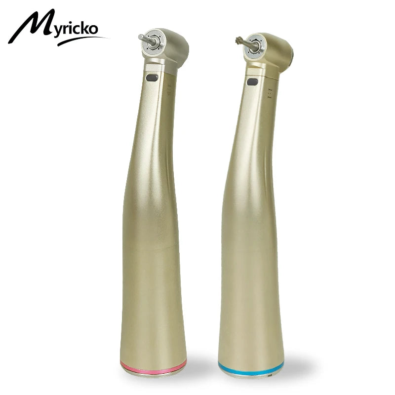 Myricko Dental  For 1:1/1:5 Bule Fiber Optic Contra Angle Low Speed Handpiece Push Button Dentistry Instrument Tools