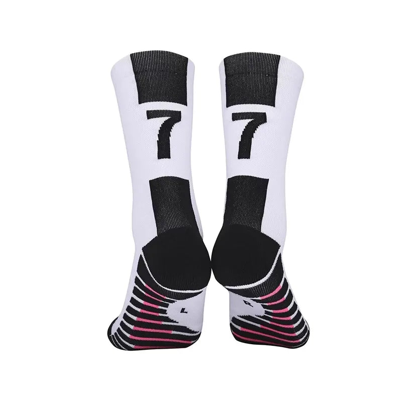 High Qality Number 30 7 Football Socks Adult Men Non-Slip Soccer Sports Outdoor Jog Running Cycling Fast-drying Breathable Sock