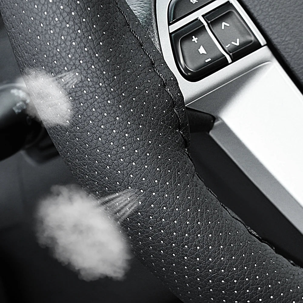 38cm Non-Slip leather Car Steering Wheel Cover For Dacia Duster Dokker Logan Lodgy MCV 2019 Sandero Stepway