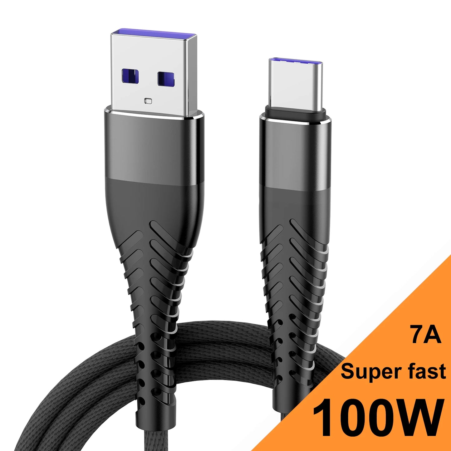 7A 100W USB C Cable Fast Charging Type C Date Cable For Samsung Huawei Xiaomi 12 USB C Phone Charger Cable 0.25m 1m 2m 3m