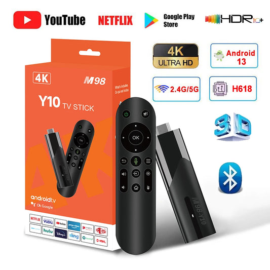 WIFI ATV 2.4G 5.8G TV Stick Android 13 Allwinner H618 4K HDR10+ 3D Voice Remote For Google YouTube NETFLIX Network Media Player