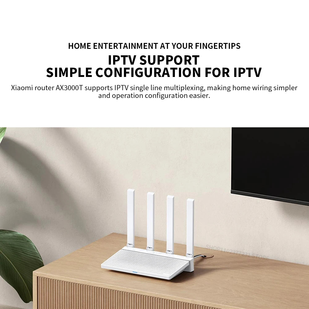2024 NEW Original Xiaomi AX3000T Router 5GHz 160MHz Broadband 1.3GHz Processor High Speed NFC Connection For Home Office Games