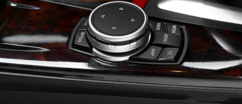 Car Styling Multimedia Buttons Cover iDrive Stickers For BMW F20 F25 F30 F10 F07 E60 E90 E92 E70 E71 F01 F02 E84 F48 X1 X3 X5 X6