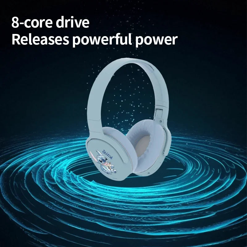 Disney P2961 Stitch Wireless Bluetooth Headphones Over Ear HiFi Stereo Headset Gamer Music Sports Earphones TF/AUX with HD Mic