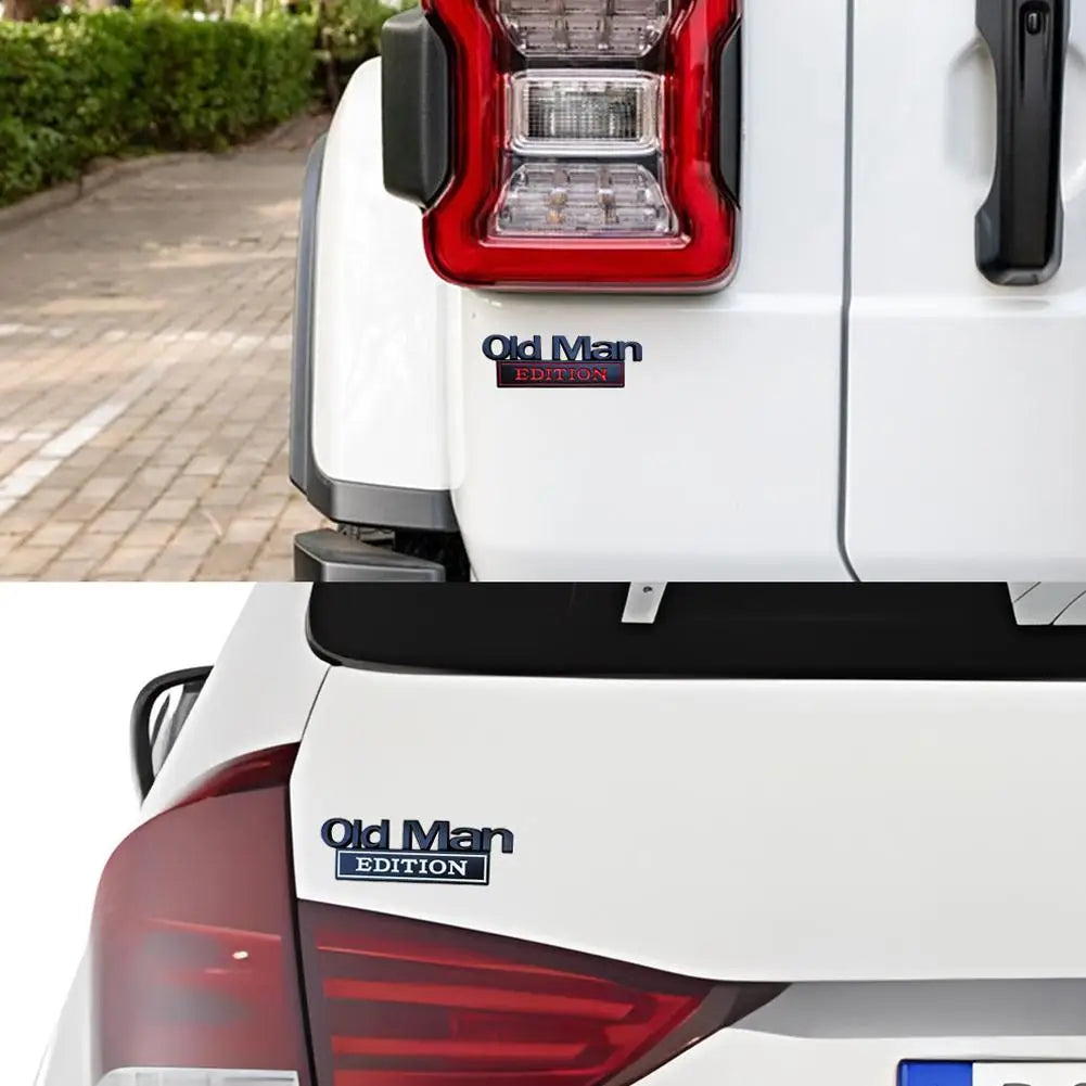 fashion Car Metal Logo 3D old man Edition Emblem Sticker Car Trunk Door Styling Decals Stickers Auto Decoration Accessories