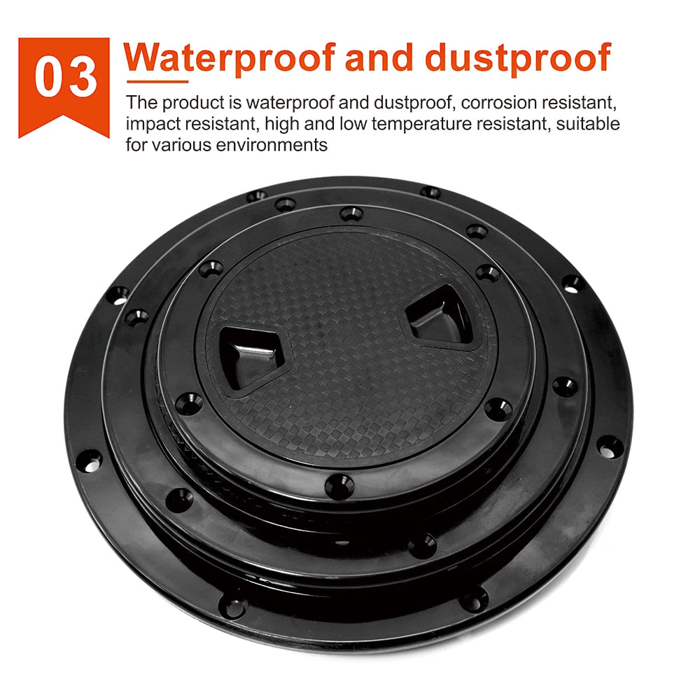 4 6 8inch ABS Hatch Cover Round Deck Inspection Access Plastic White Black Boat Screw Out Deck Inspection Plate For Yacht Marine