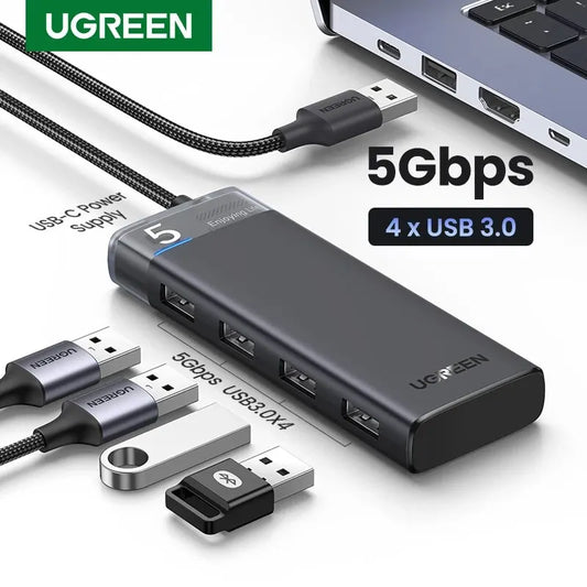 UGREEN USB HUB USB3.0 HUB 4 Ports 5Gbps USB Multi Splitter Adapter For Macbook iPad Pro Air Laptop PC Computer Accessories