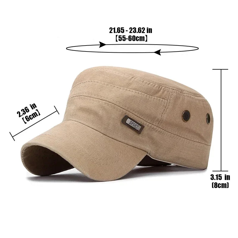 Military Cadet Flat Cap Fashion Clothes Adjustable Snapback Hat Unisex New Fashion Classics Outdoor Casual Sport  Baseball Cap