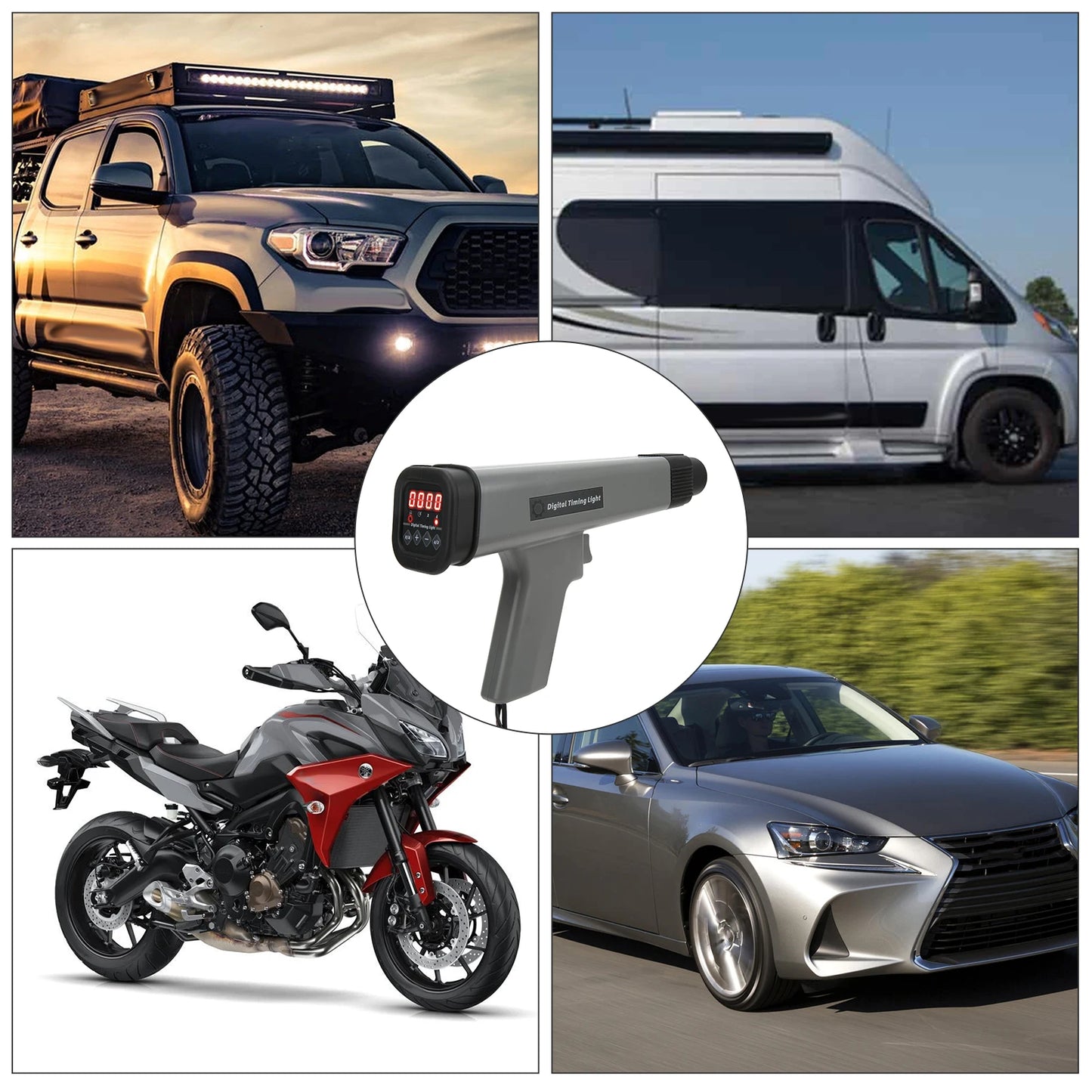 Digital Engine Timing Light Inductive Strobe Timing Light 12V Ignition Timing Light for Car Motorcycle Marine Timing Light