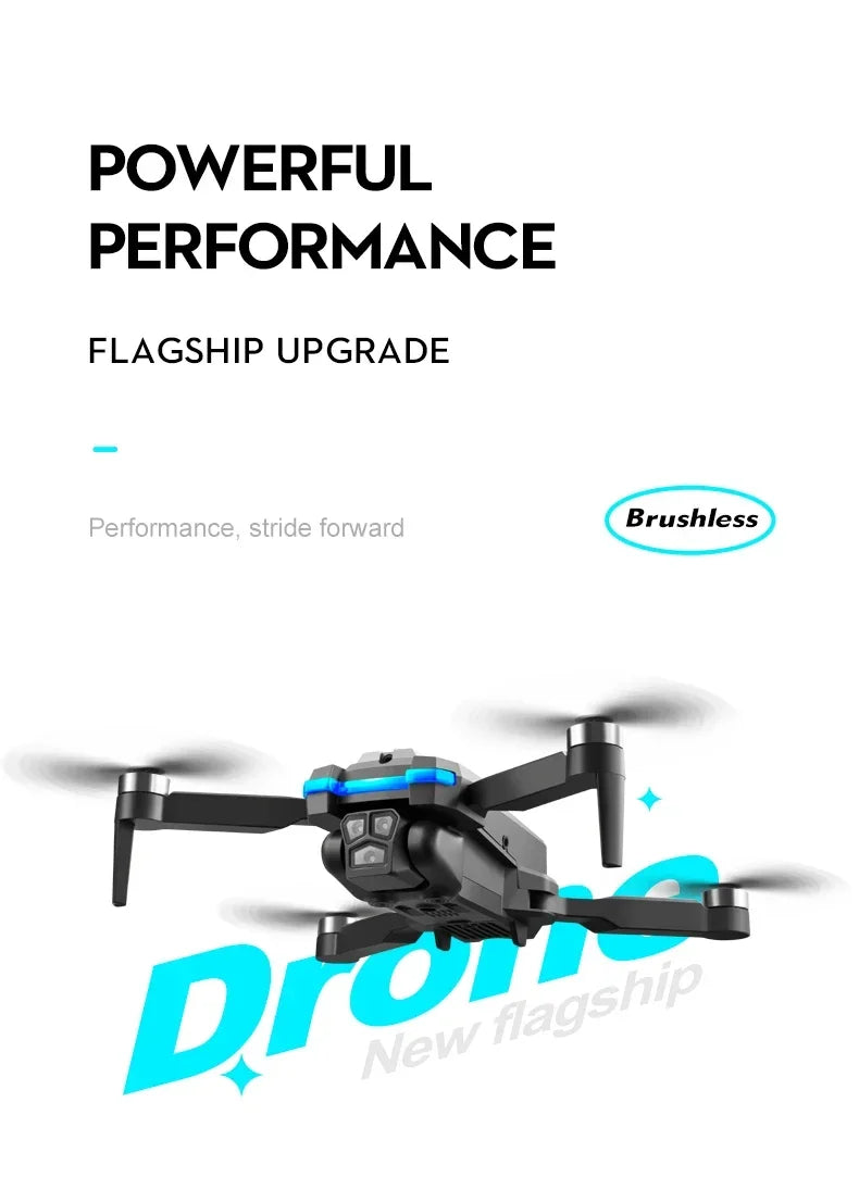 S8S RC Brushless Drone 4K Professional 8K Three ESC Camera Optical Flow Obstacle Avoidance Headless Mode Foldable Quadcopter Toy