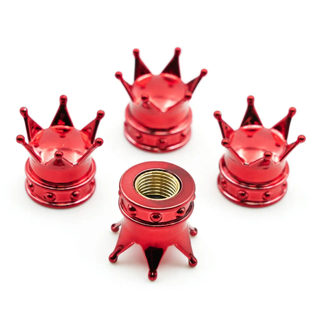 4 PCS Universal Crown Wheel Valve Covers Air Dustproof Waterproof Car Motorcycle Tyre Rim Covers Car Decoration Valve Caps