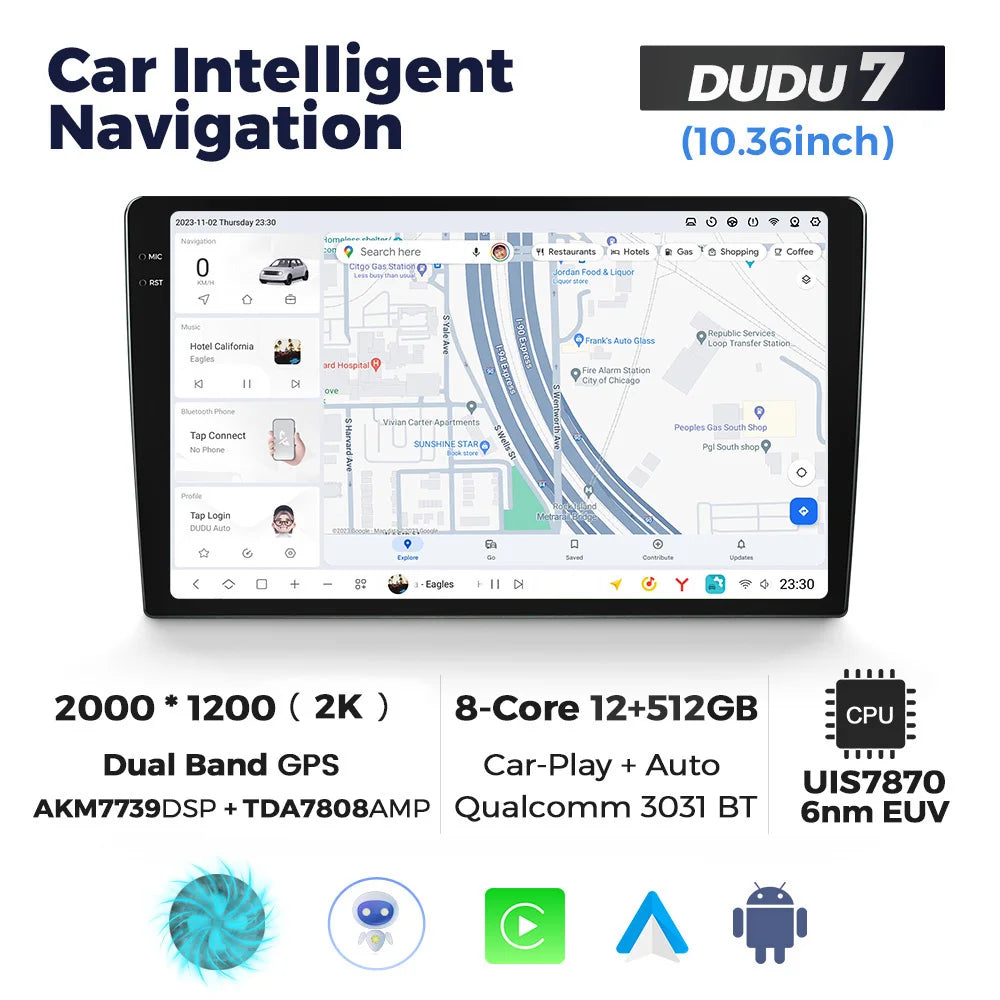 DUDUAUTO 9.5/10.36inch DUDU7 Android 13 Universal Carplay Multimedia Car Radio WIFI DSP TDA7708 12+512G Android-Auto Carplay
