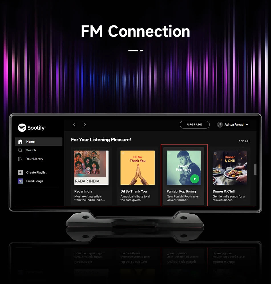 10.26" Car DVR Carplay Android Auto Dashcam 4K 3840*2160 Front And 1080P Rear Camera Voice Control BT FM GPS Recorder Dual lens