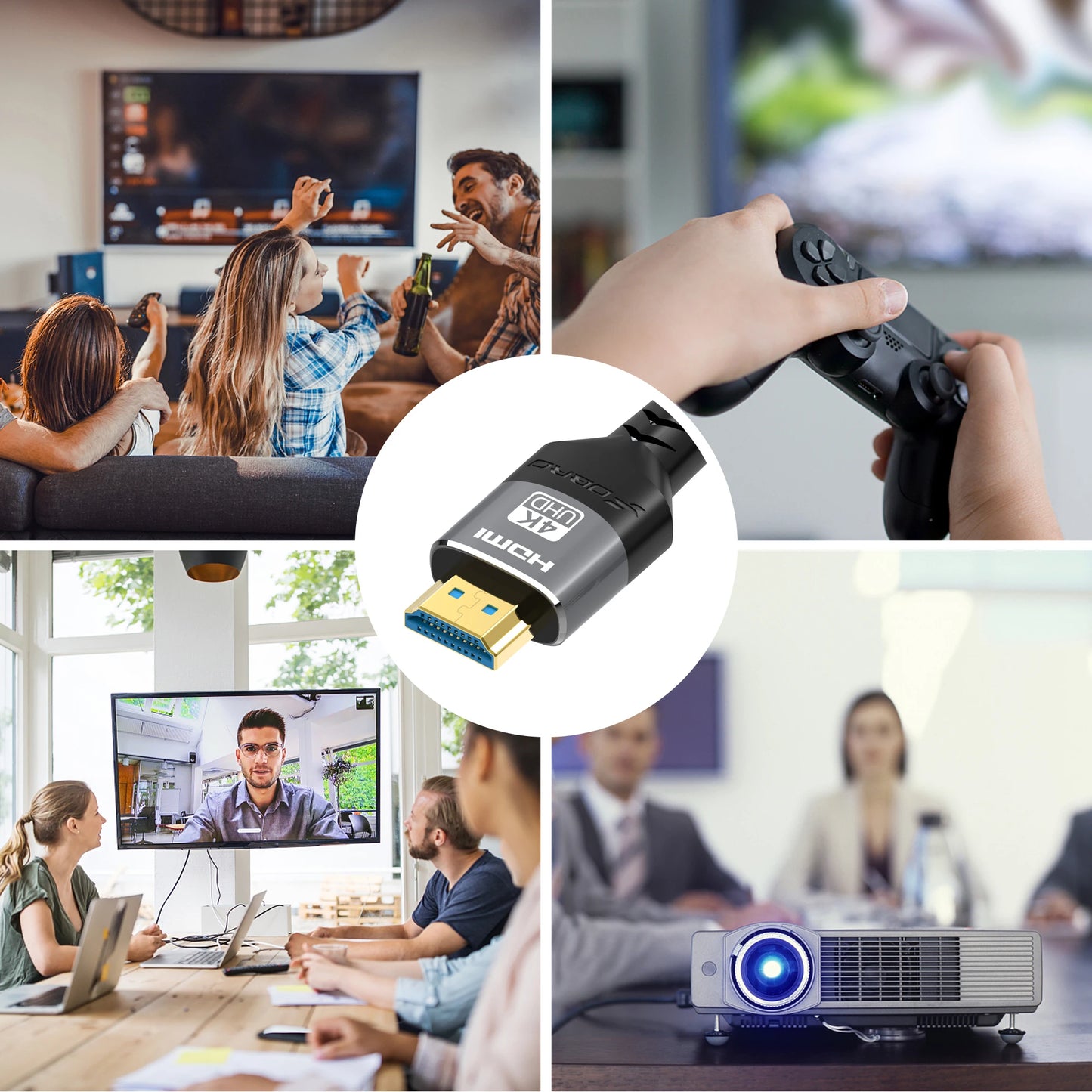 HDMI-compatible Cable HDMI 2.0 4K 60HZ HDMI Cable 6.6FT，18Gbps High Speed2.0 Braided Cord Compatible TV PS3/4 Projector 1m 2m 3m