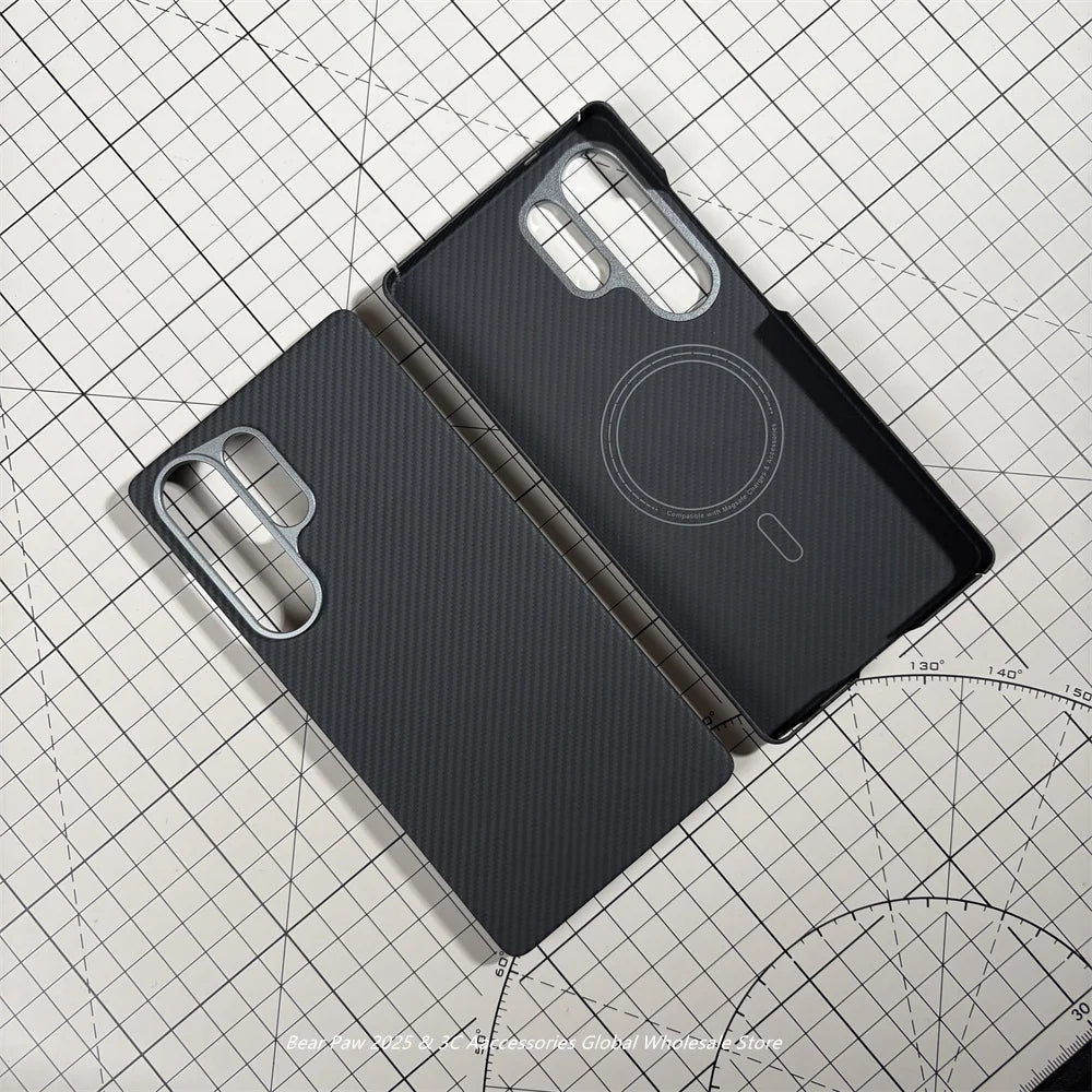 Magnetic Case for Samsung S25 Ultra Aramid Carbon Fiber Protective Cover for Samsung Galaxy S25 Ultra Carbon Cases