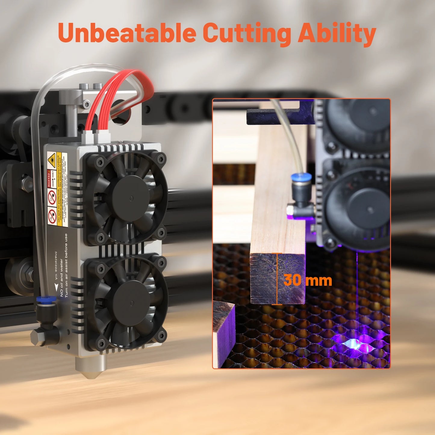 NEJE E80 130W Fixed-Focus Laser Module for Cutting and Carving - Matrix Optical System - Top-notch Undamaged Diode Structures