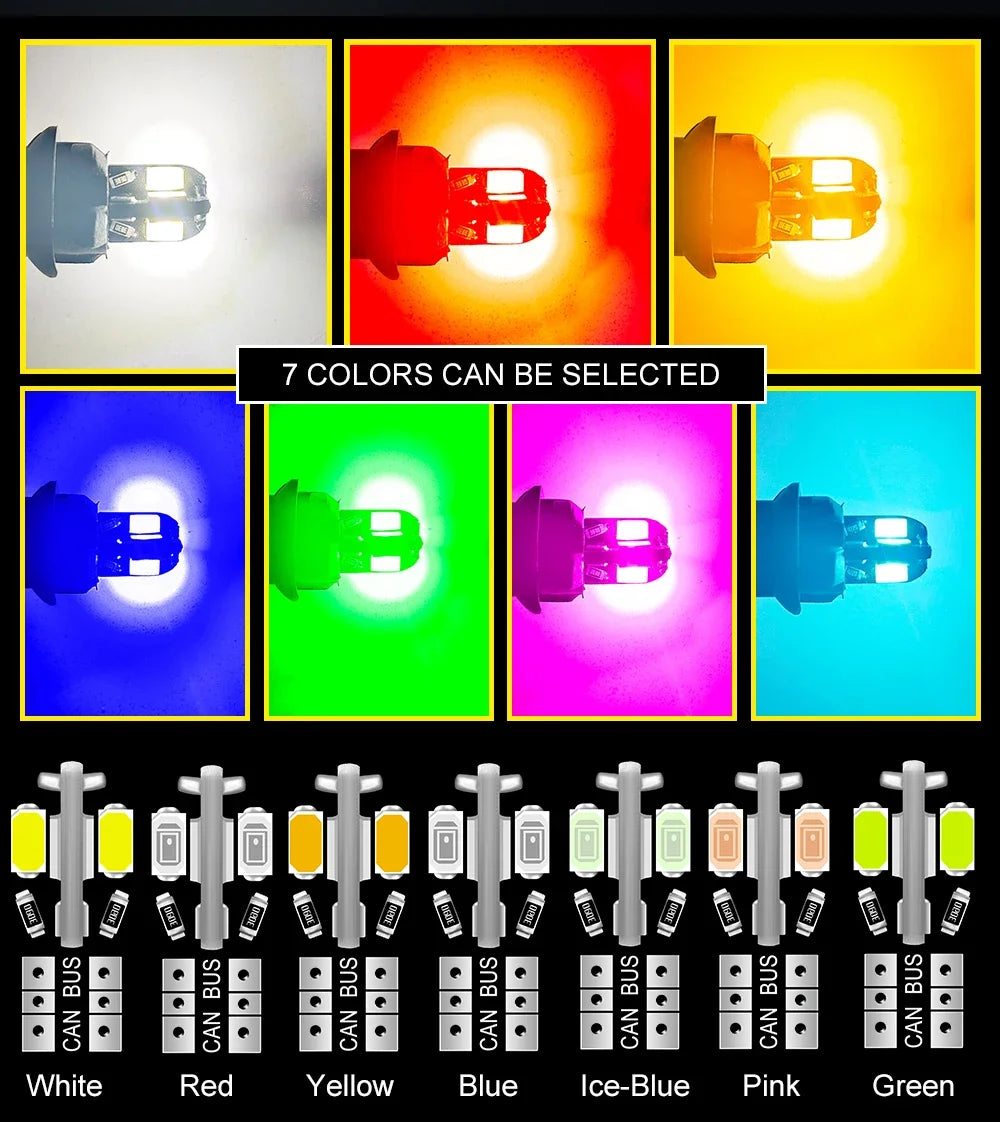 20PCS led Car Interior Bulb T10 White 5730 8SMD LED 12V Car Side Wedge Light White Lamp Auto Bulb Car Style Canbus Error Free