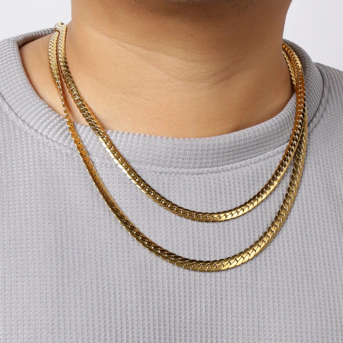 3-8MM Width Stainless Steel Chain Necklace For Men Women Gold Color High Quality Waterproof Choker Hip Hop Jewelry Gift