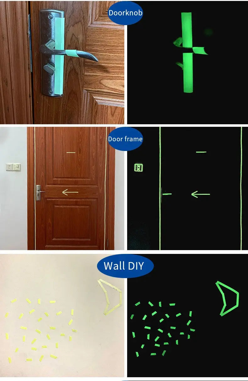 Luminous Tape Luminous Tape Green Warning Ground Light Storage Stair Anti Slip Sticker Reflective Fluorescent Tape