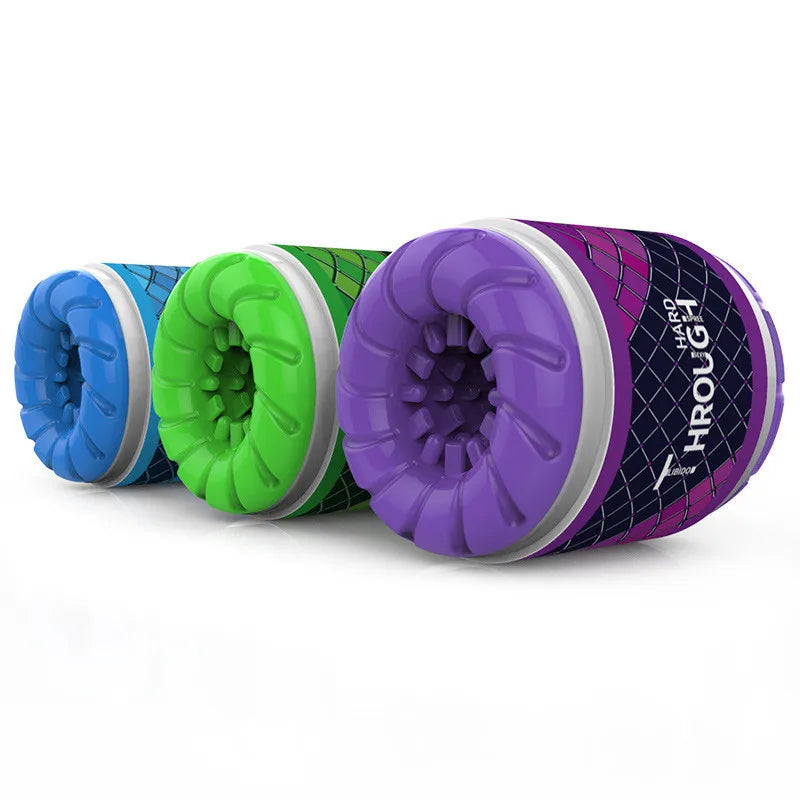 Portable Male Masturbation Cup Sex Toys with 4 Options, Penis Exercise Trainer & Head Stimulator for Men, Adult Novelty Toys