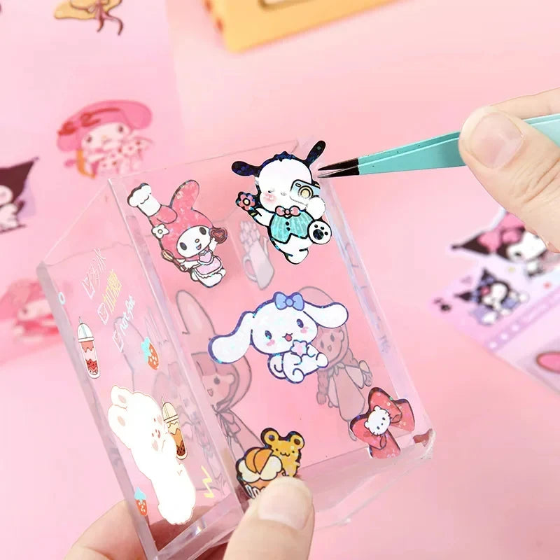 20pcs Sanrio Cartoon Sticker Pochacco Kuromi Melody Kitty Kawaii Stickers Student Stationery Supplies Birthday Gifts Wholesale