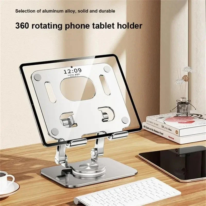 360 Rotation Foldable Laptop Bracket Mobile Phone Tablet Bracket Aluminum Alloy Desktop Lazy Backet Height Adjustable for iPad