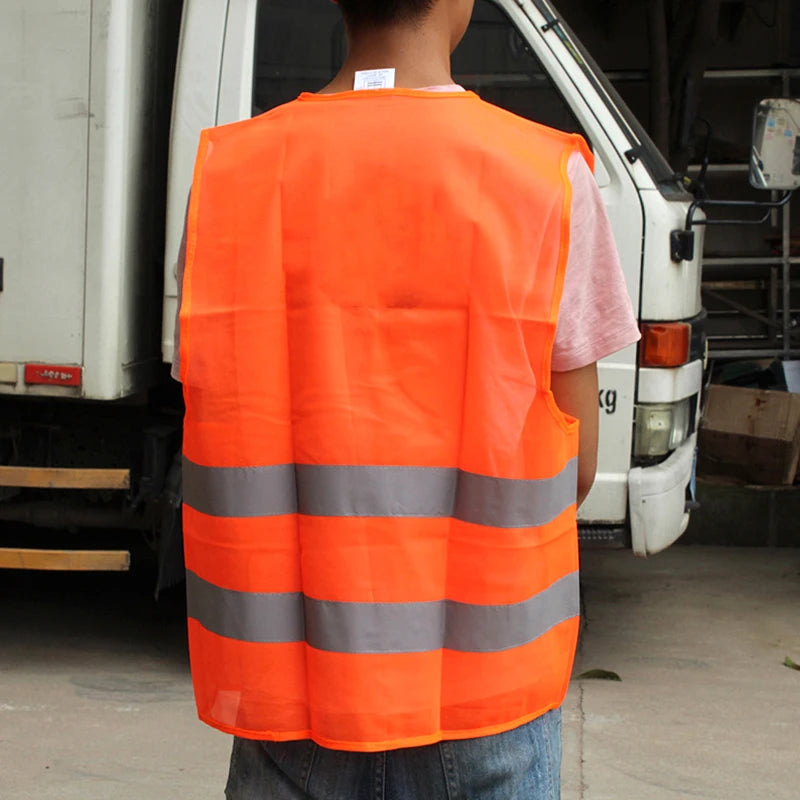 High Visibility Jacket Visibility Safety Reflective Fluorescent Fluorescent Mesh Vest For Safety Car Emergency Reflective Vest