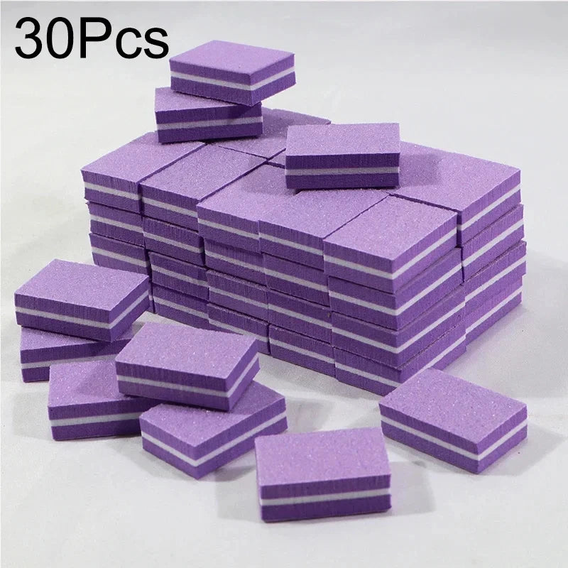 Nail Art Buffer Polish 50-10Pcs Mini Buffing Sanding Files Block Pedicure Care Manicure Pedicure Nail File Tools Nail Charm