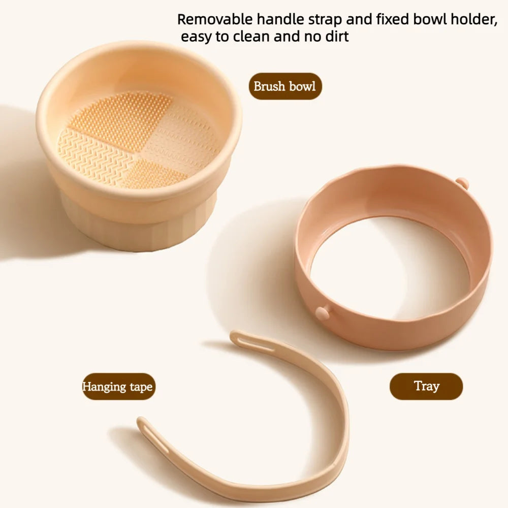 Makeup Brush Cleaner Cleaning And Drying Storage Tray 3-in-1 Silicone Beauty Tool Cleaning Bowl Practical Cleaning Tool