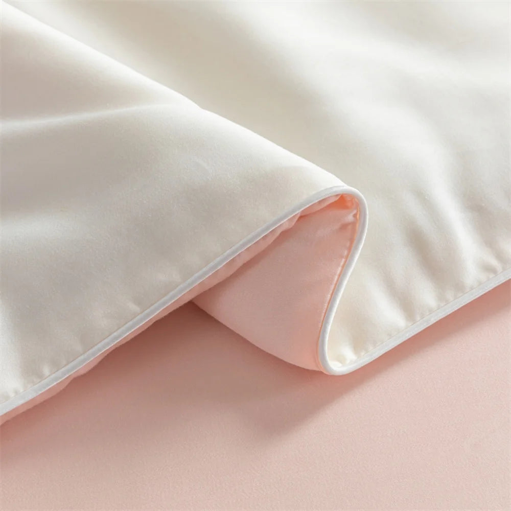 Sondeson Summer Women White Pink Quilt Soft Comforter Cool Color Duvet Twin Double Queen King Shell Blanket For Deep Sleep 1pcs