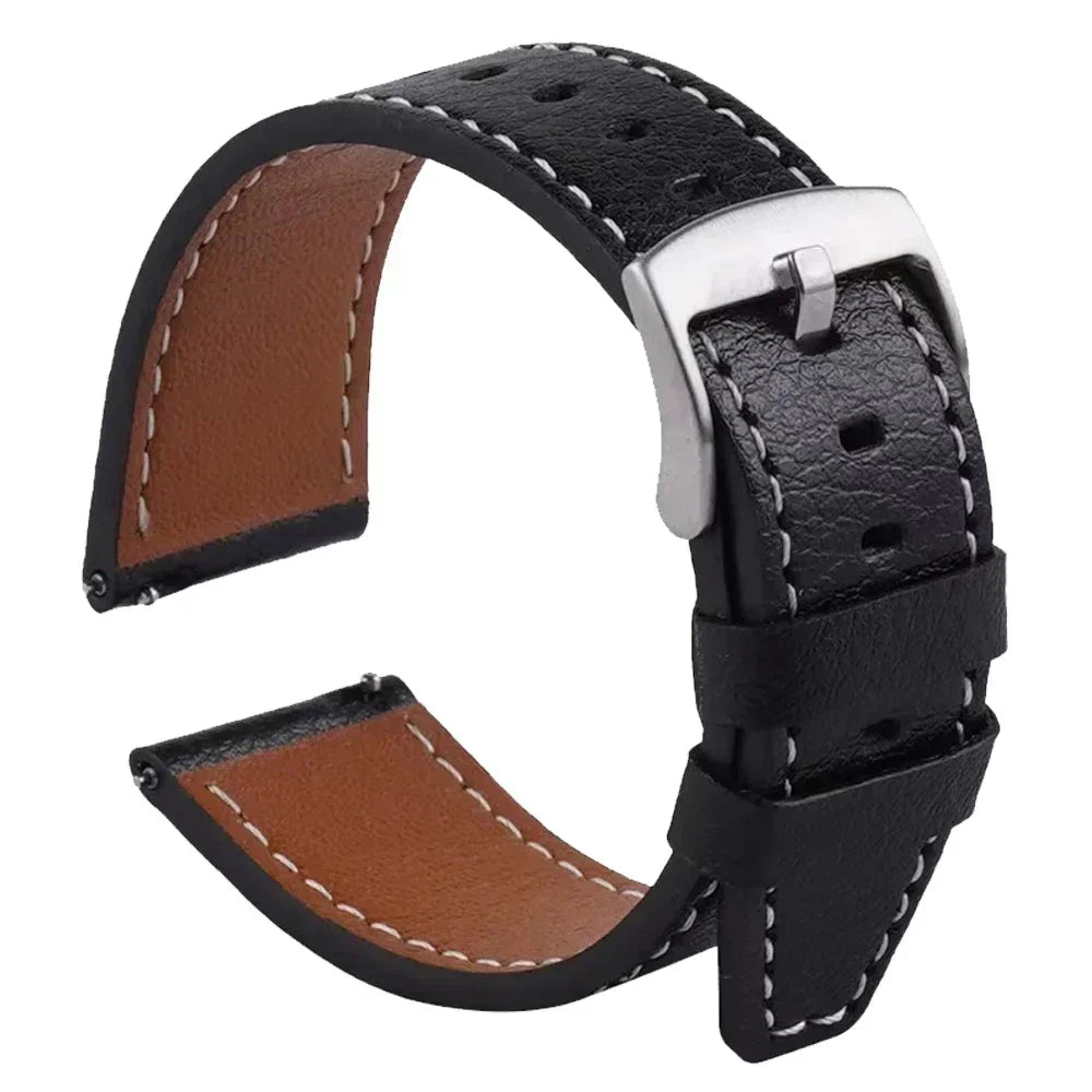 20mm 22mm Strap For Samsung Galaxy watch 7/6/4/5 pro/classic/gear s3/active 2 Soft Leather Wristband for Huawei GT 5 4 3 2 Band