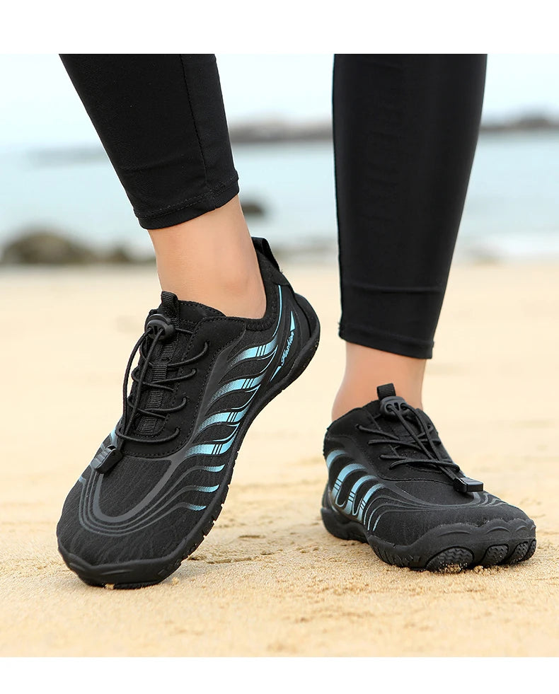 New Arrival Water Shoes Qiuck-Dry Aqua Shoes Men Women Outdoor Beach Swimming Wading Breathable Five-Finger Sneakers Size 36-46