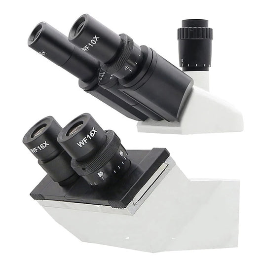 Metal Biological Microscope Head w/ WF10X WF16X Eyepiece Trinocular Microscope Head for Biological Microscope