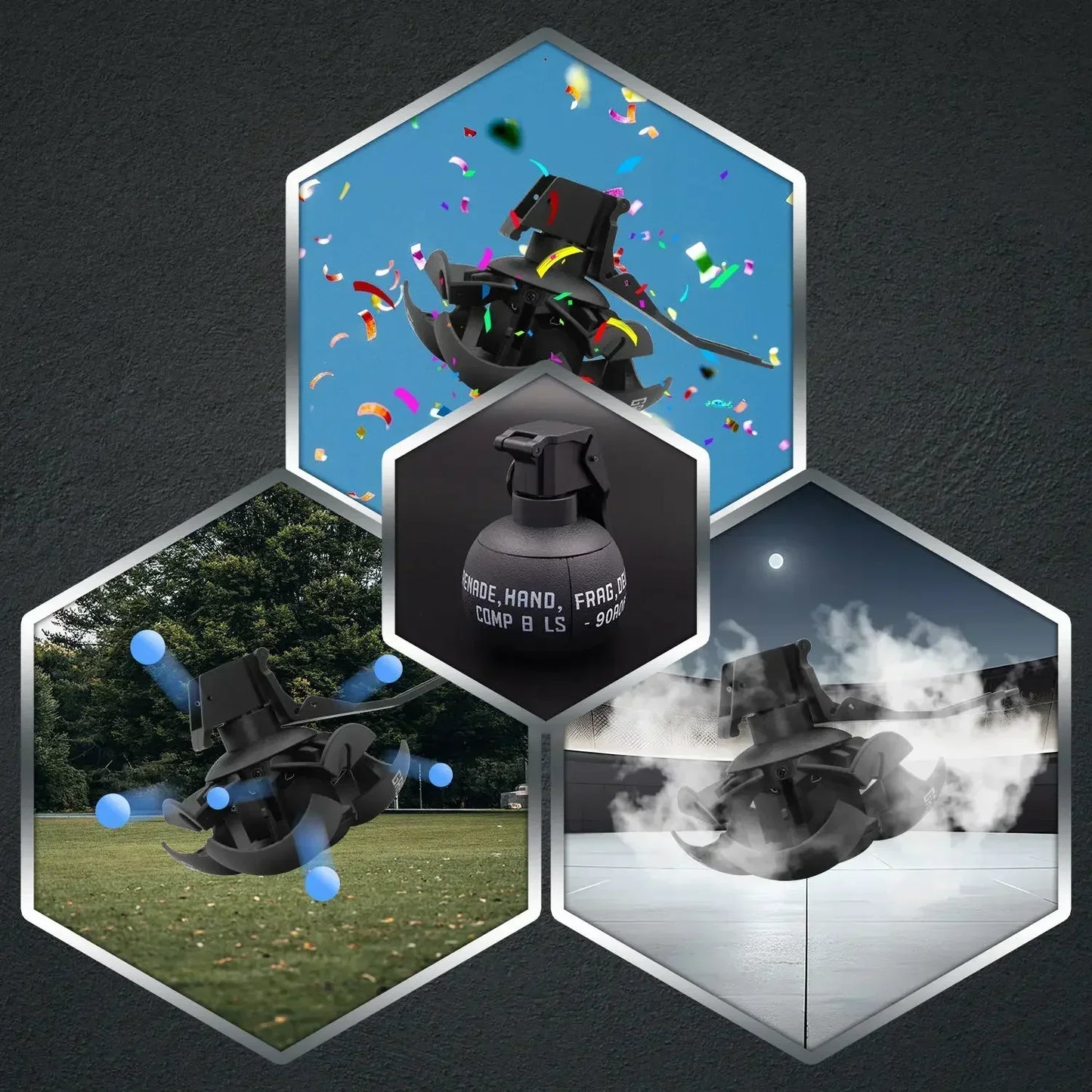 3pcs Tactical Smoke Grenade Grenade Model for CQB Airsoft Paintball Game M67 Burst Mine Water Grenade Bouncing Smoke Grenade