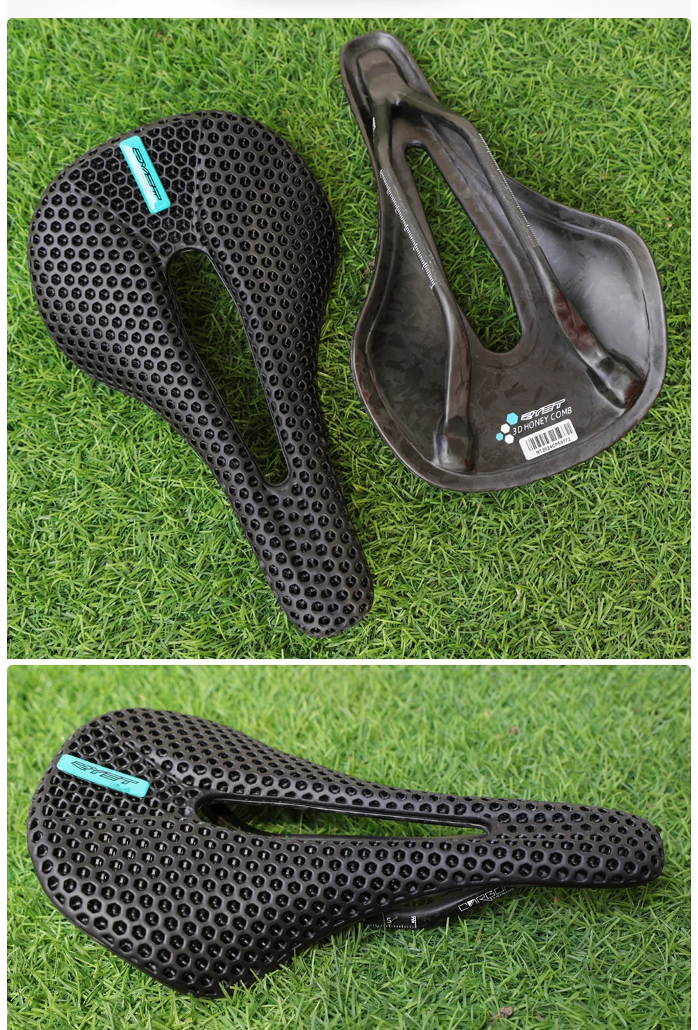 RYET 3D Printed Bike Carbon Saddle 140mm 143mm Super Light Road MTB Racing 3D/EVA  Saddles Bicycle Cushion Cycling Seating Part