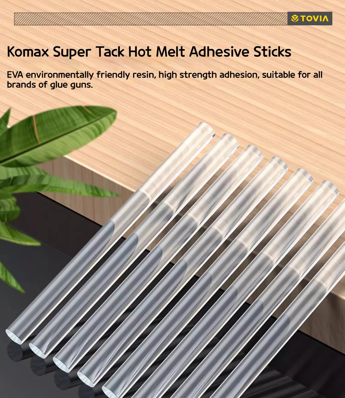 T TOVIA 7mm*100mm translucent hot melt glue stick EVA material suitable for DIY, gluing photo albums/wood, etc. 60PCS/120PCS
