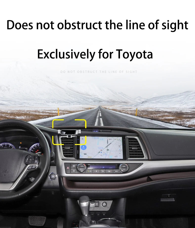 Car Phone Holder For Toyota Prado 2014-2022 GPS Special Gravity Navigation Mobile Bracket 360 Degree Rotating Stand Accessories