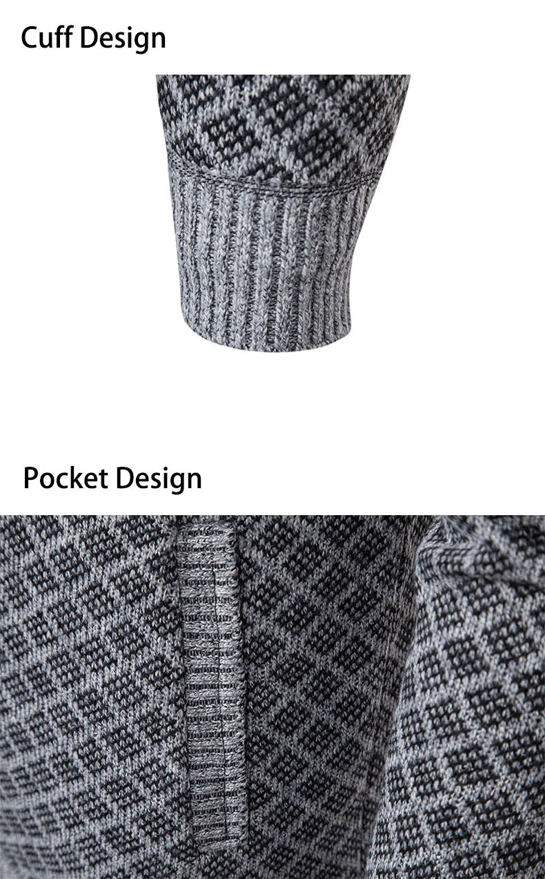 Men's Winter Knitted Sweaters Zip Up Knit Cardigan Casual Hooded Outwear Mens Sweater Coat Versatile Top Clothes