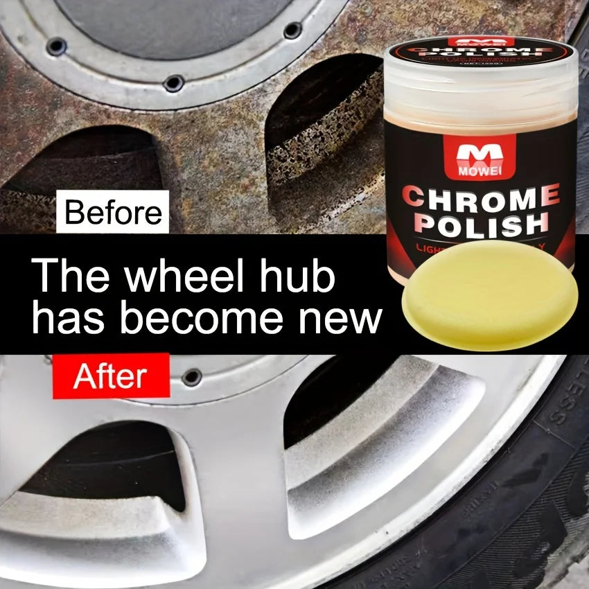 Universal Model Chrome Restoration Polish – Metal Shine Renovation Compound for Car Door Handles, Windows, and Trim – Removes Ru