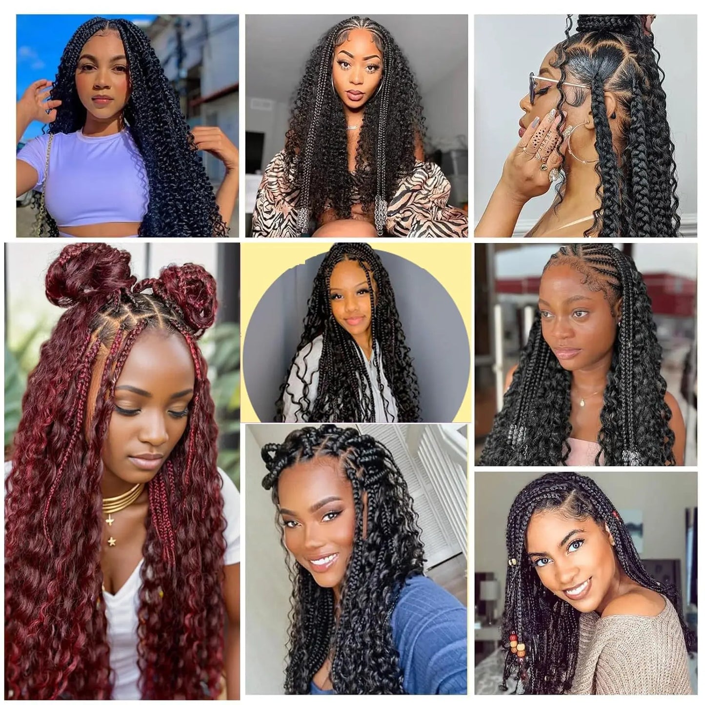 Boho Braids Human Hair Curly Bulk Hair For Braiding Burgundy No Weft Curly Hair Bundles Honey Blonde for Boho Braid Hair