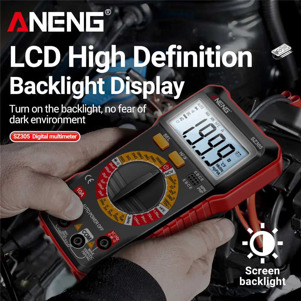 Professional Multimeter Digital Tester ANENG SZ305 AC/DC Voltage Ammeter Capacitor Triode NCV Voltage Induction Electrician Tool