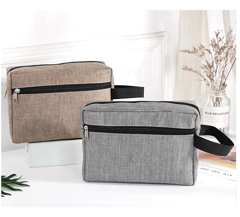 Multifunctional Simple Waterproof Oxford Cloth Cosmetics Bag Thickeneded Double-layer Cosmetic Bag Large Capacity Portable St...