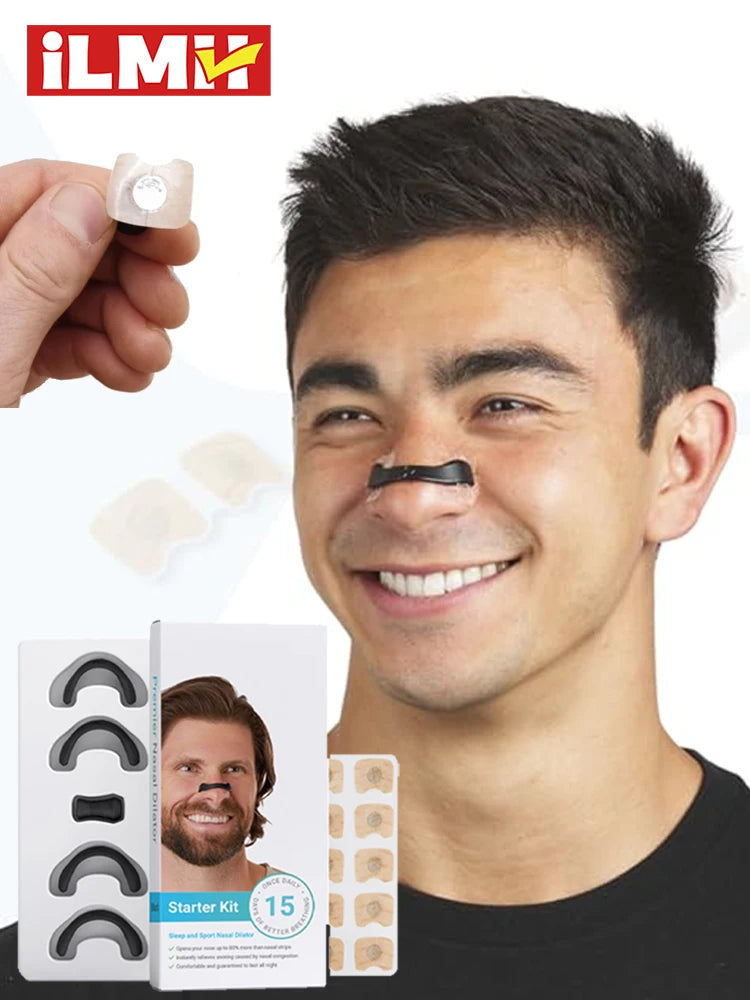 Nasal Breathing Dilators Starter Kit, Magnetic Anti-snoring Strips for Nose, Improve Sleep Quality Snoring Solution for Men