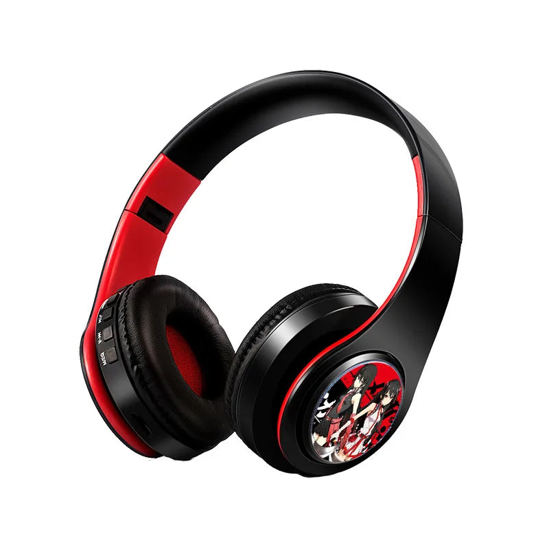 Miku Nakano Sanjiu Cosplay Wireless Bluetooth-compatible Headset 5.0 Over-ear Stereo Anime Headphones with Mic for Mobile Phone