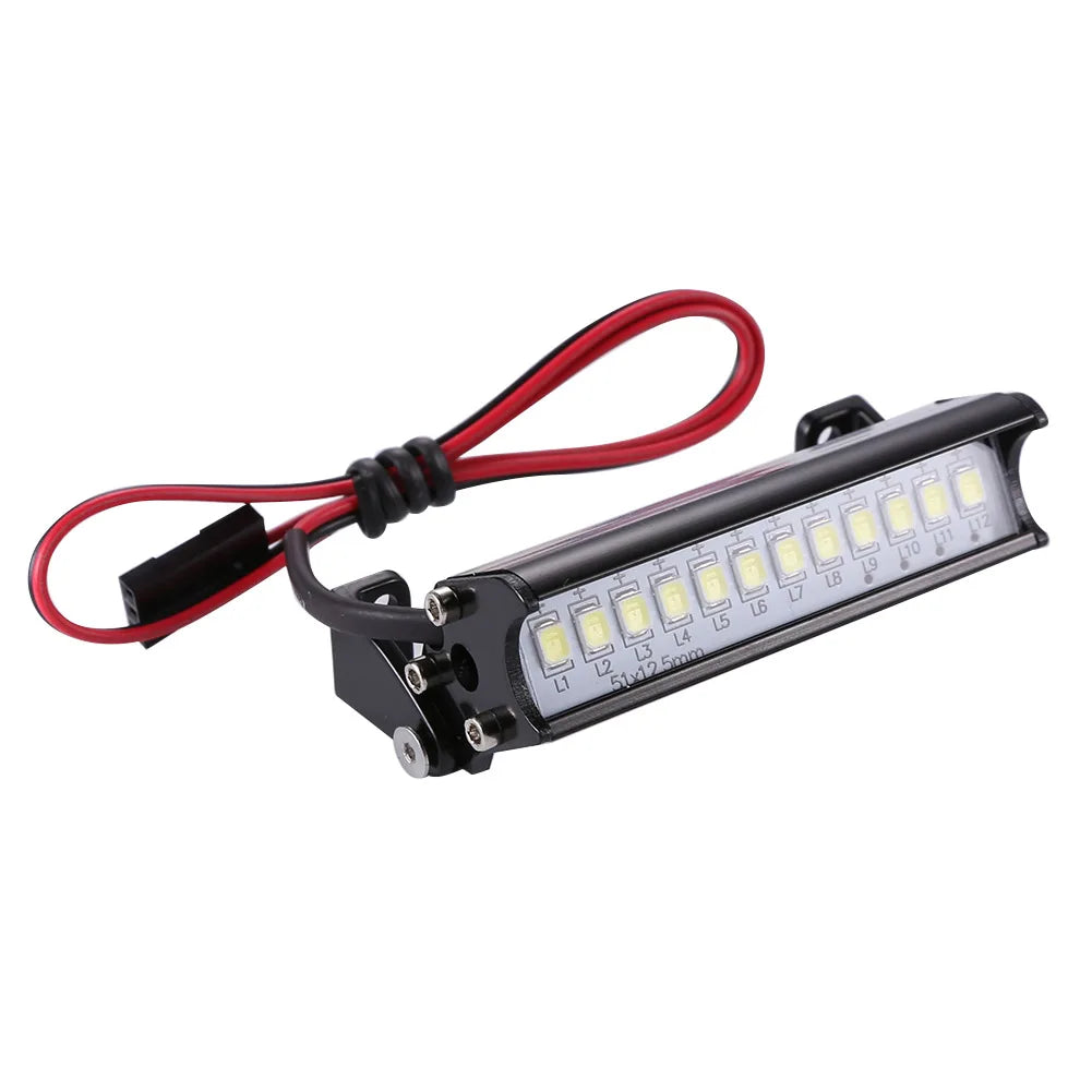 Universal 55mm 12 LED Hight Bright Light Model Truck Roof Lamp Bar for 1/10 RC Climbing Car Model Accessories