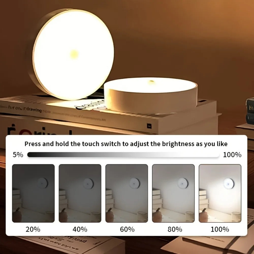 3pcs Motion Sensor Night Lights in Warm White/Cold White - Adjustable Brightness, Automatic On/Off, Ideal for Bedside, Stairs, U