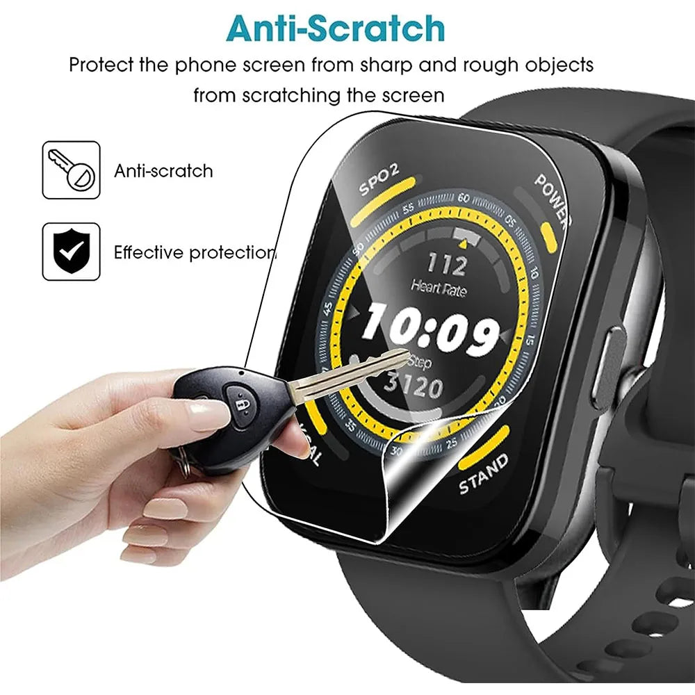 3PCS Clear HD Film Screen Protector For Huami Amazfit Bip 5 Bip5 SmartWatch Protective Films Cover TPU Full Coverage Accessories
