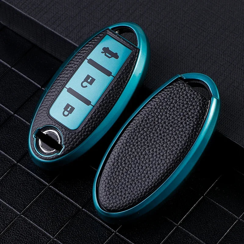 Leather TPU Shell Car Key Cover Case for Nissan Qashqai J10 J11 X-Trail T31 T32 Kicks Tiida Pathfinder Murano Note Juke Infiniti