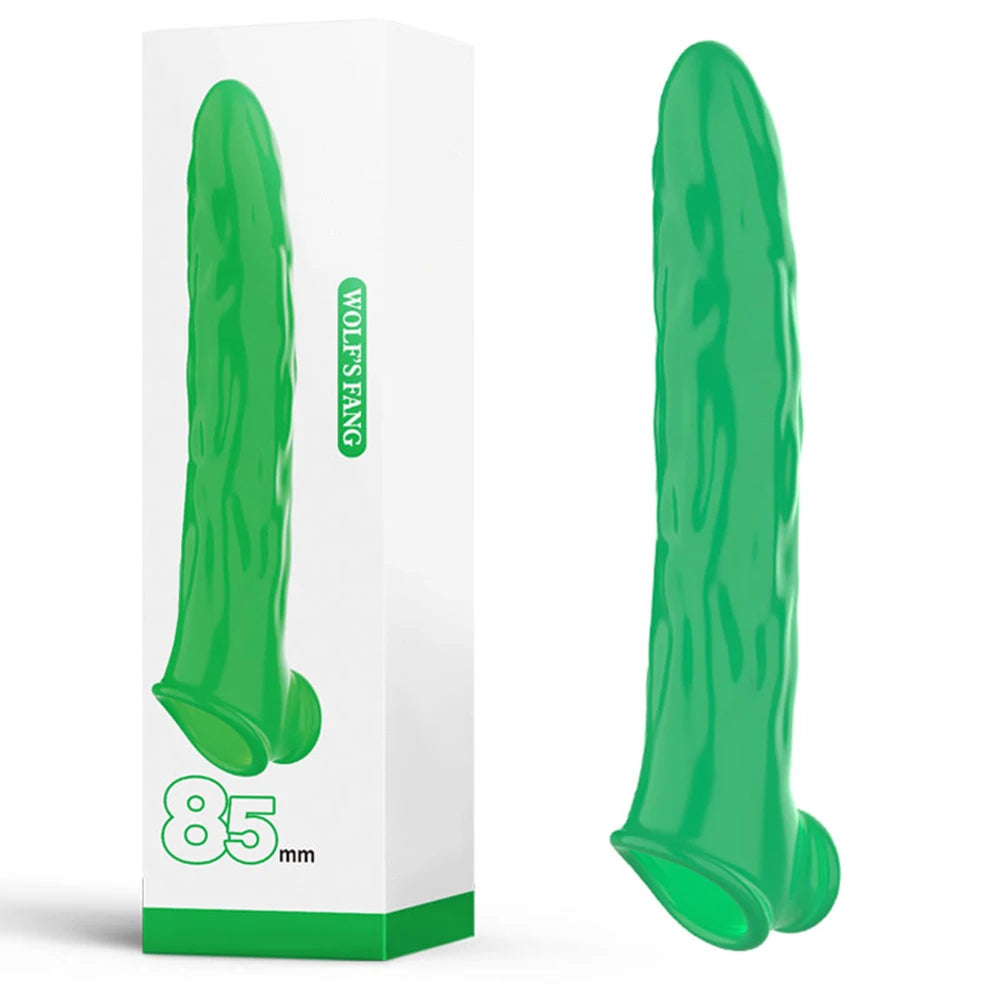 Vibrating Penis Sleeve Extension Condom Dick Glans Enlargement Cock Rings Delay Ejaculation Adult Goods Sex Toys For Men Couples
