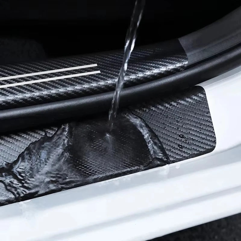 1/4/5Pcs Car Door Sill Scuff Plate Decor Carbon Fiber Stickers For Subaru Crosstrek Legacy Forester Outback Impreza Levorg Smart